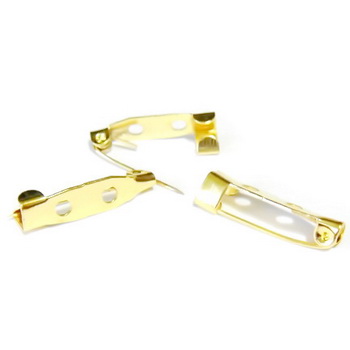 Suport brosa, auriu, 20x5mm, cu 2 orificii 1 buc
