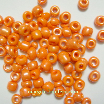 Margele nisip, portocalii, perlate, 4mm 20 g