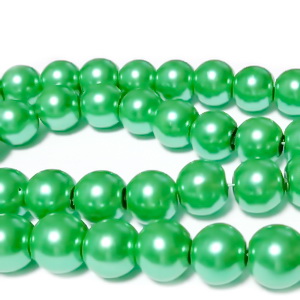 Perle sticla, verde deschis, 10mm 10 buc