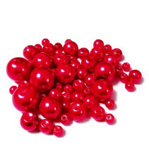Mix perle sticla, 4-12 mm, perle rosii 25 g
