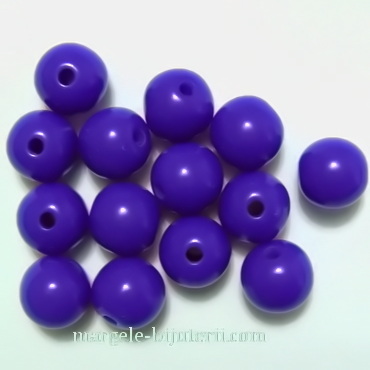 Margele plastic albastru-violet, 8mm 10 buc