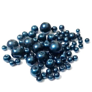 Mix perle sticla bleumaren, 4-12 mm