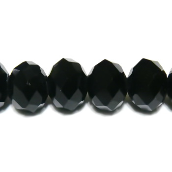Margele sticla multifete negre 8x6mm 1 buc