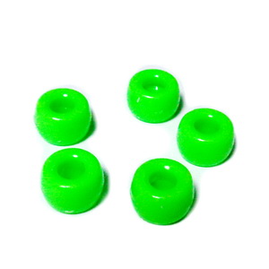 Margele plastic, verde-lime, 9x6mm, orificiu 4 mm 1 buc