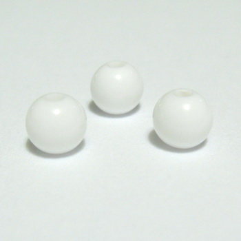 Margele plastic alb, 6mm 10 buc