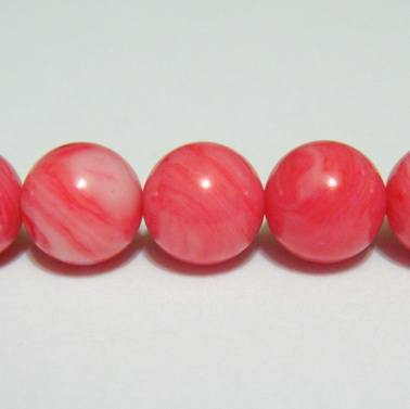 Perle sidef roz, sferic, 6.3mm