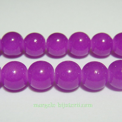 Margele sticla vopsite violet-fucsia, semitransparente,  8.5mm