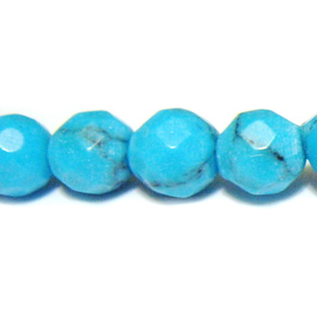 Turcoaz sintetic, albastru intens, fatetat, 4.3mm