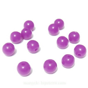Margele plastic violet, 6mm 10 buc