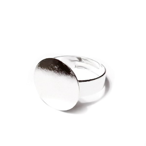 Baza inel argintie 18mm, platou 15 mm 1 buc