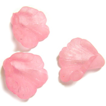 Flori acrilice, frosted, roz, 16x15mm