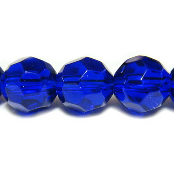 Margele din sticla multifete, albastre, 8mm 1 buc
