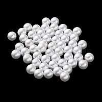 Perle plastic, albe, 6mm 10 buc