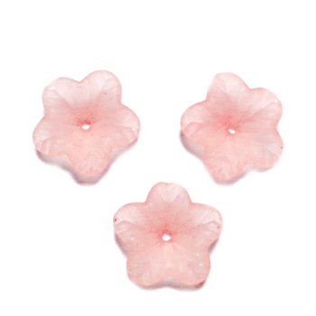 Flori acrilice, frosted, roz somon, 18x5mm 1 buc