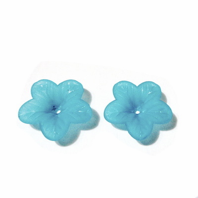 Flori acrilice, frosted, albastre, 18x5mm 1 buc