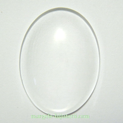 Cabochon sticla transparenta, 40x30x8~9mm(f. putin zgariate) 1 buc
