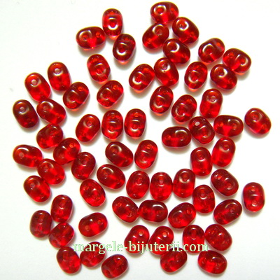 Margele Superduo 2,5x5mm Ruby