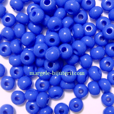 Margele nisip, Rocaille Preciosa 6/0-4mm, albastre, opace 20 g