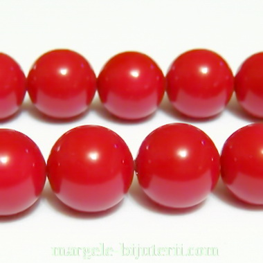 Perle stil Mallorca, rosii, 12 mm 1 buc