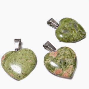 Pandantiv unakite, inima 20x20x6mm 1 buc